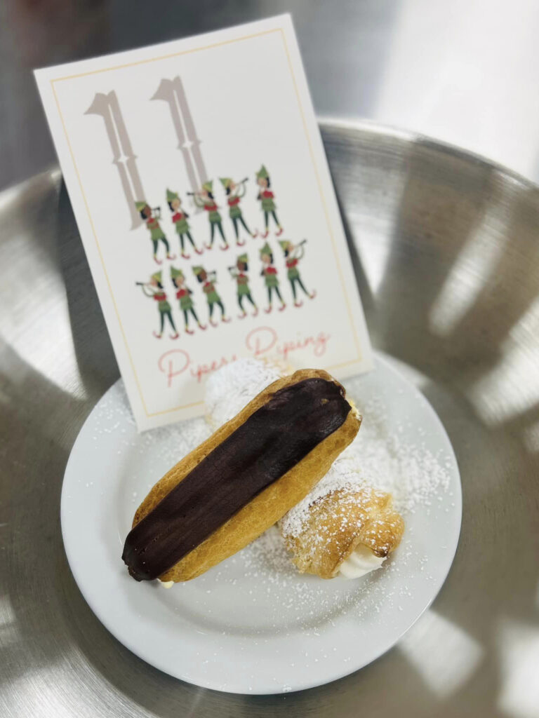 On the 11th day of Christmas Chef Earvin made for us…chocolate eclairs!