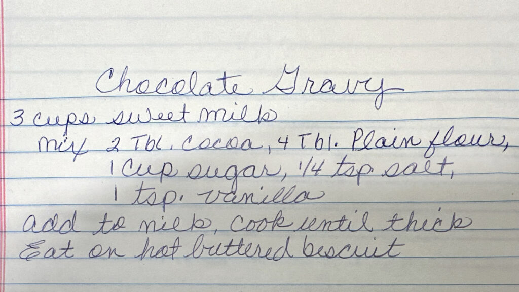 Chocolate Gray, Handwritten Recipe